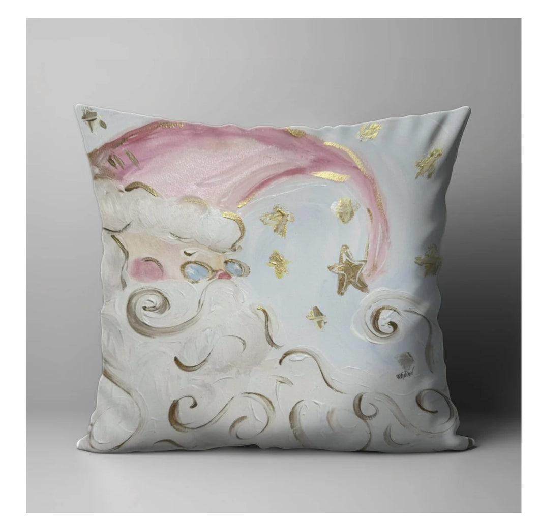Pink and Gold Santa Pillow