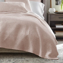 Load image into Gallery viewer, ENZO DIAMOND QUILTED LUXE EURO PILLOW BLUSH SILK VELVET 27 X3
