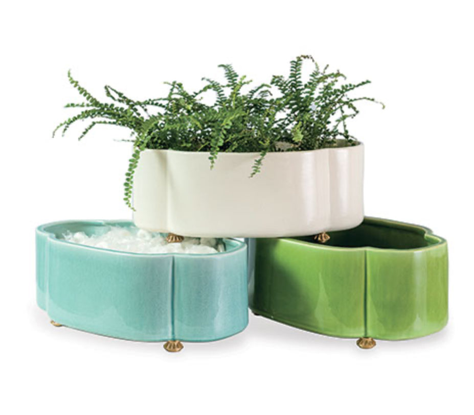 Carol Oval Celadon Planter