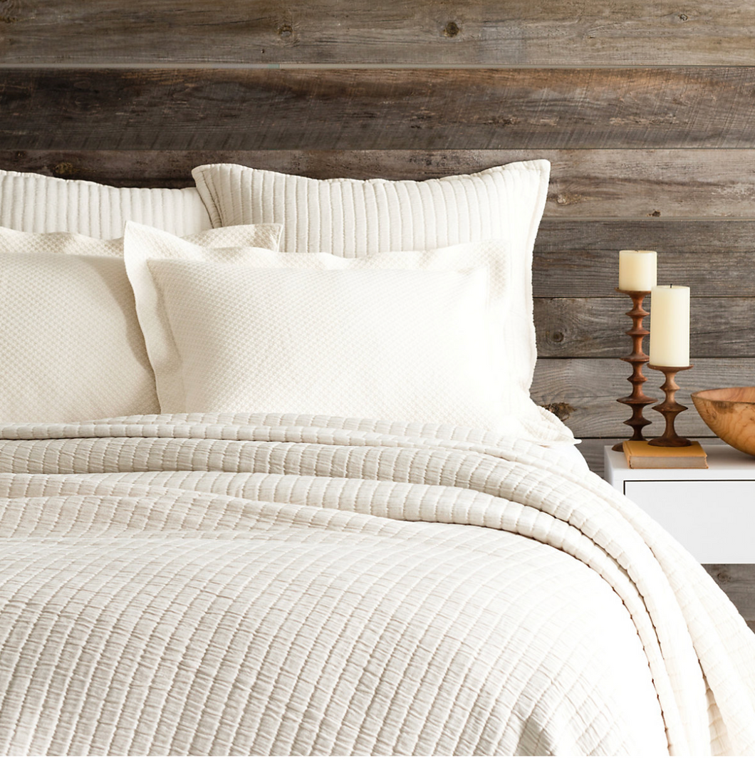 Boyfriend Matelasse Coverlet- Ivory