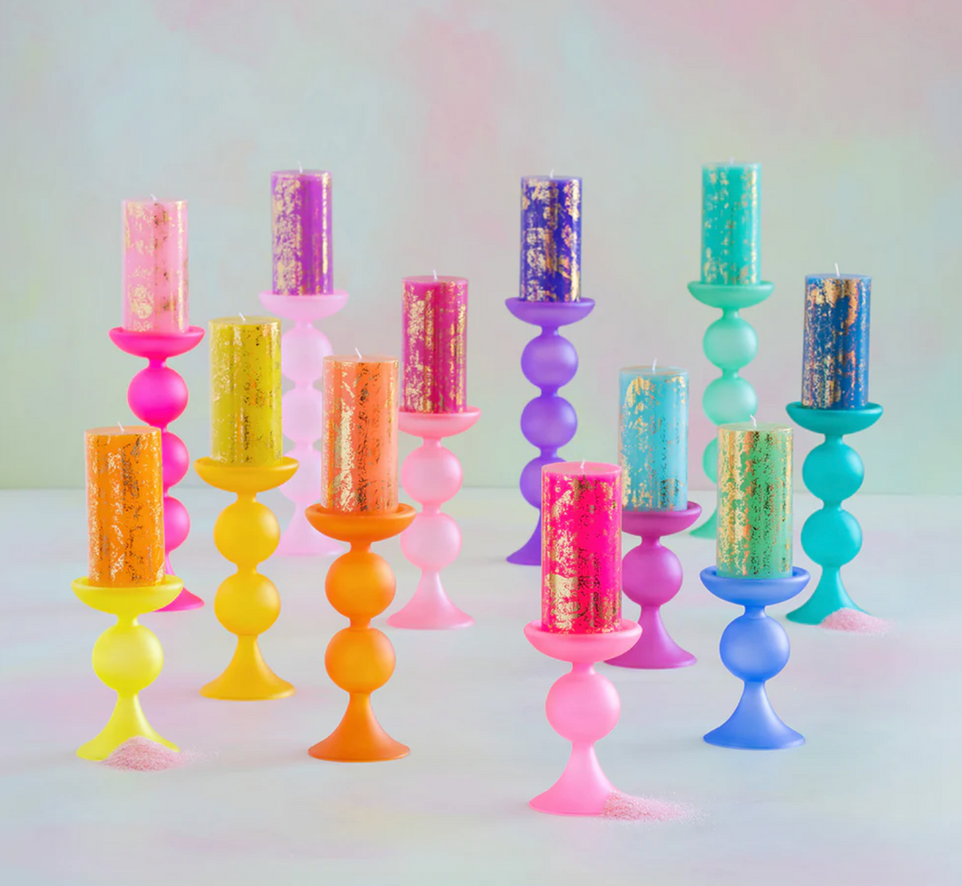 Frosted Pillar Candle Holder