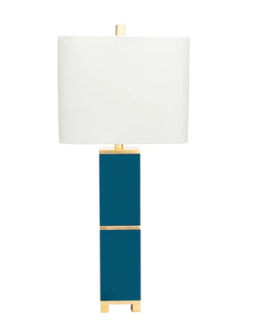 Peacock Teal Table Lamp, 34.5