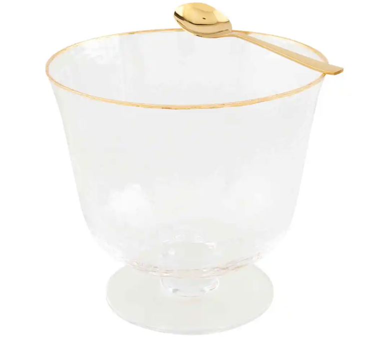 Gold Edge Glass Pedestal Bowl