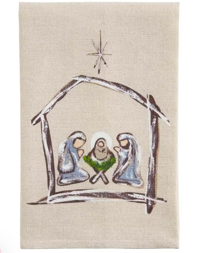 Painted Nativity Towel