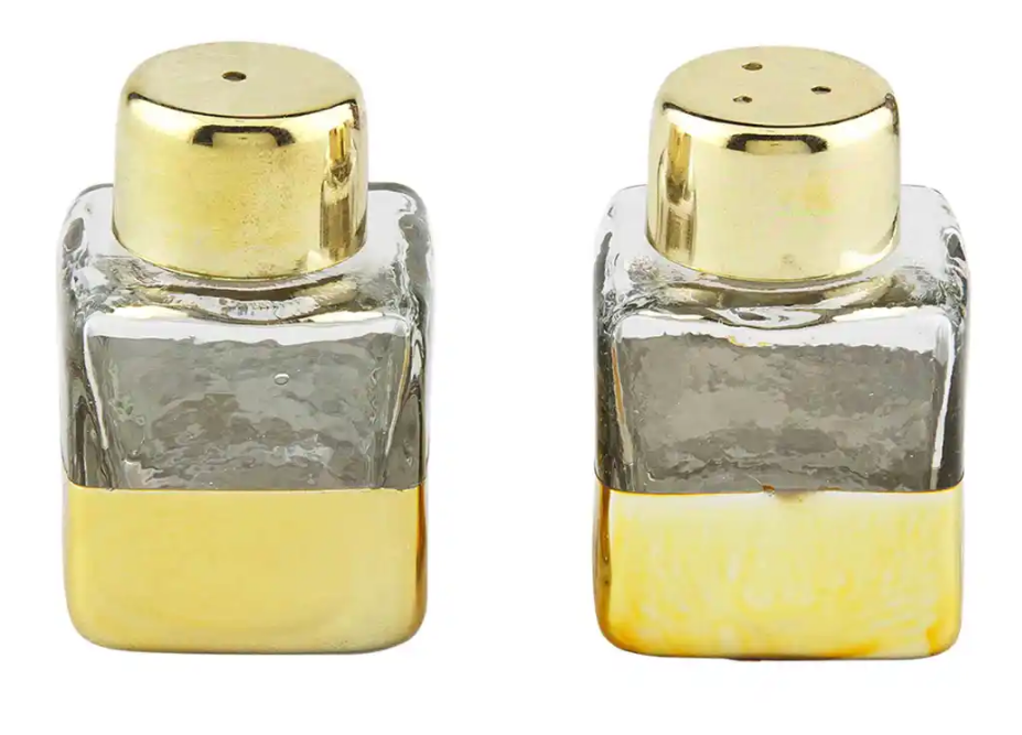 Gold/Glass Salt and Pepper Shaker