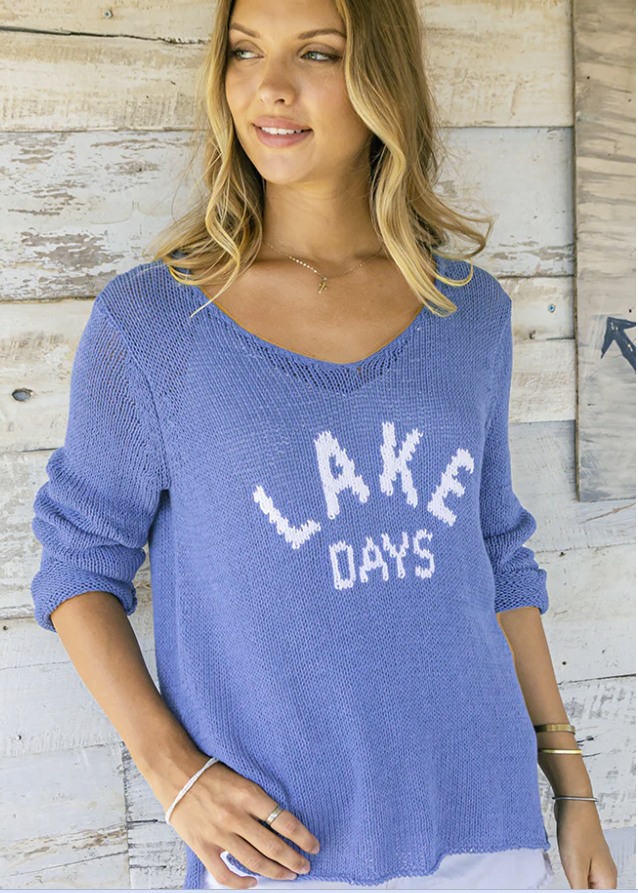 Lake Days Cotton Sweater, Sage