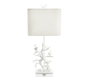 White Bird on Branch Table Lamp, 29.5