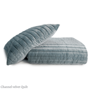 Channel Velvet Quilt- Mineral