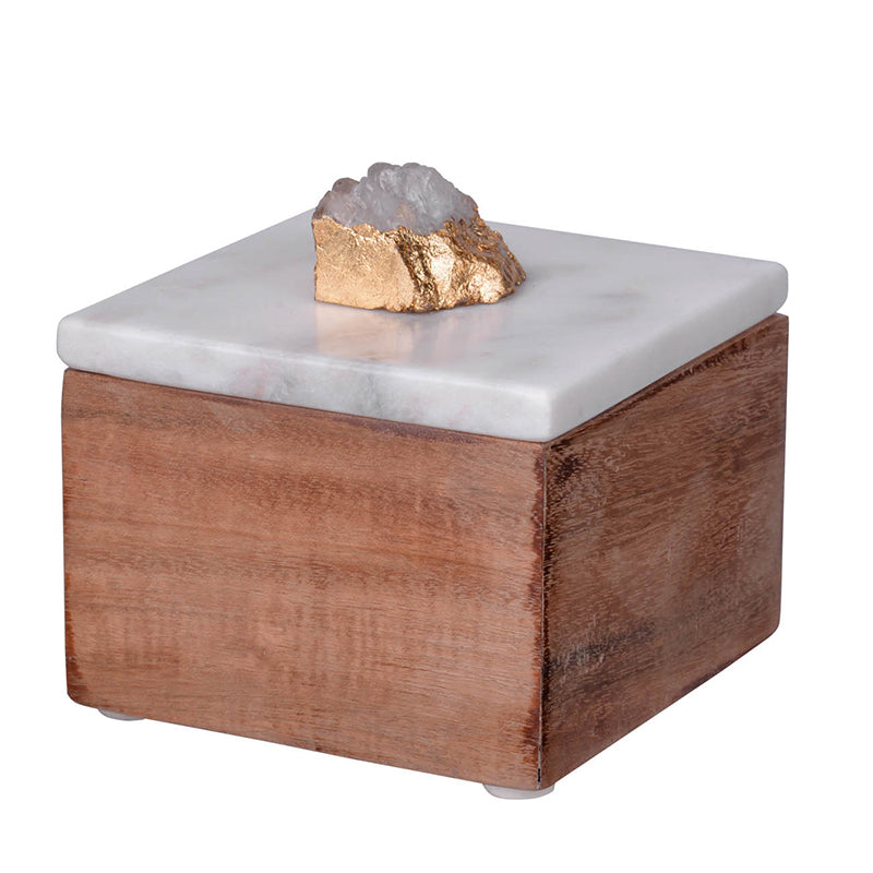 Marble/Agate Top Wooden Box