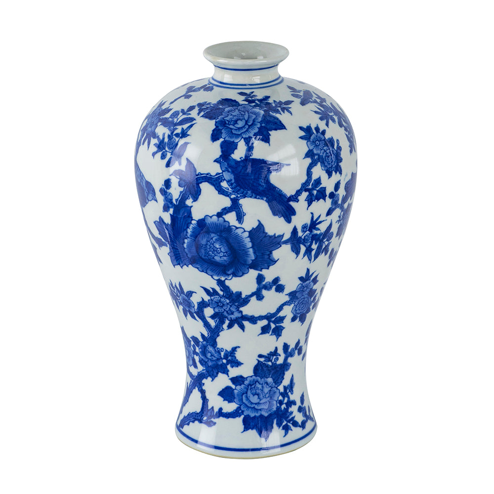 Ren Blue & White Bird Vase