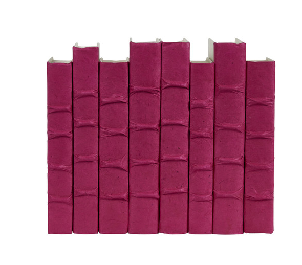 Raised Bands Books, Magenta Parchment