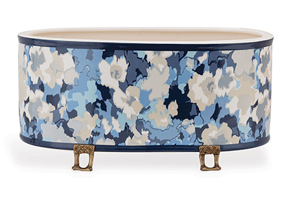 Rousham Blue Oval Planter