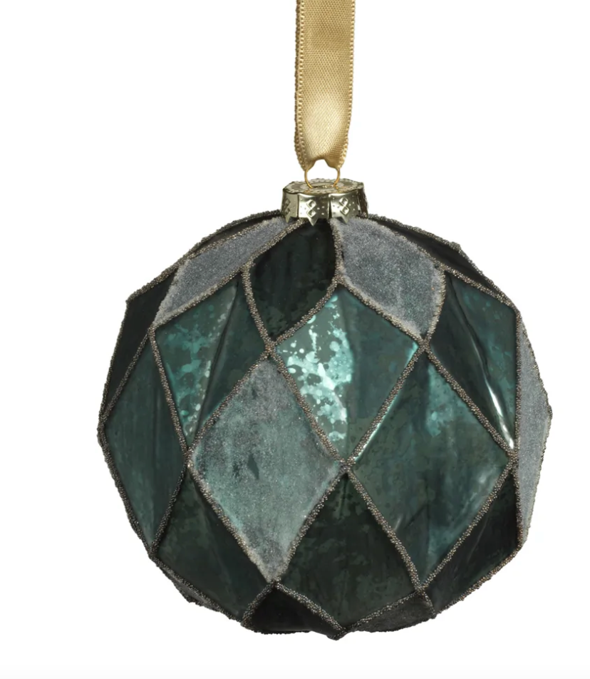 Lattice Glass Ball Ornament- Blue 4