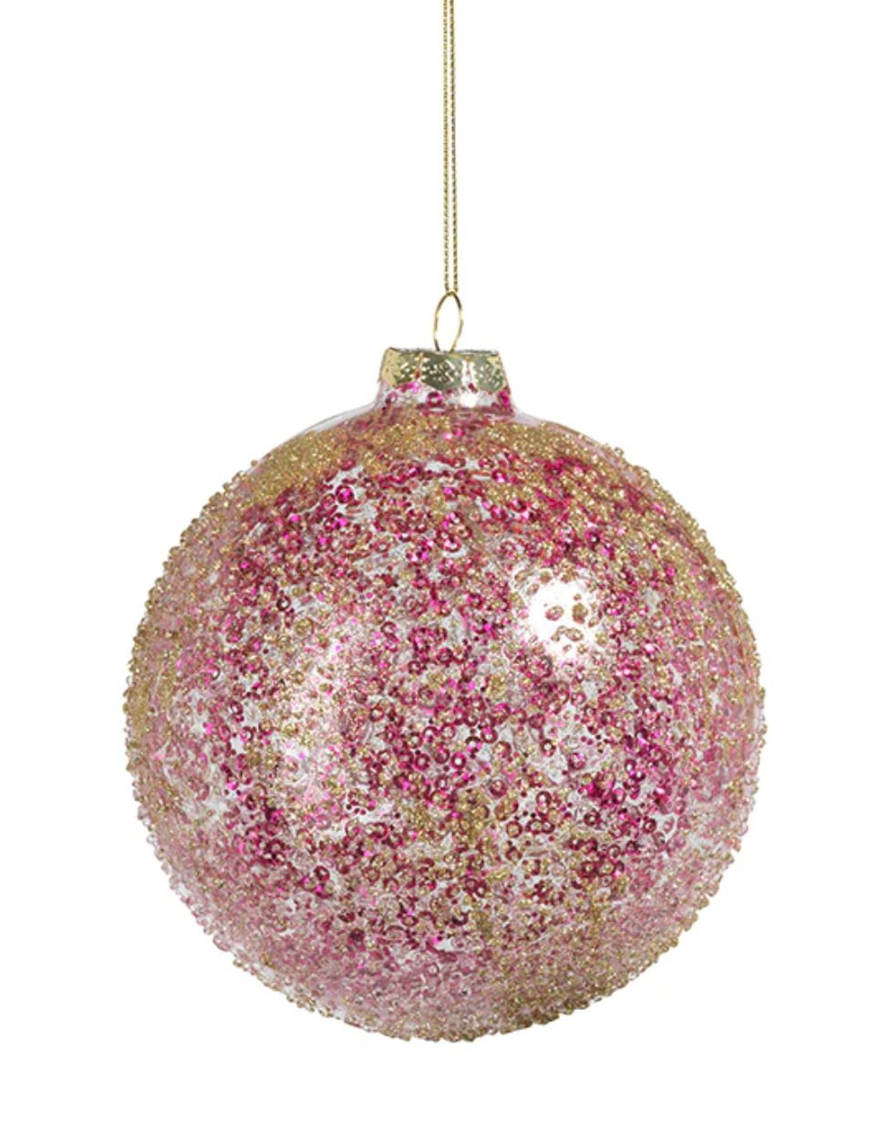Glitter Glass Ball - Fuchsia