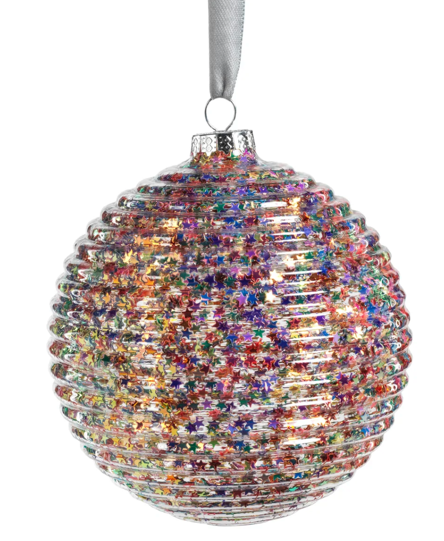 Multicolor Glitter Ornament 4.75