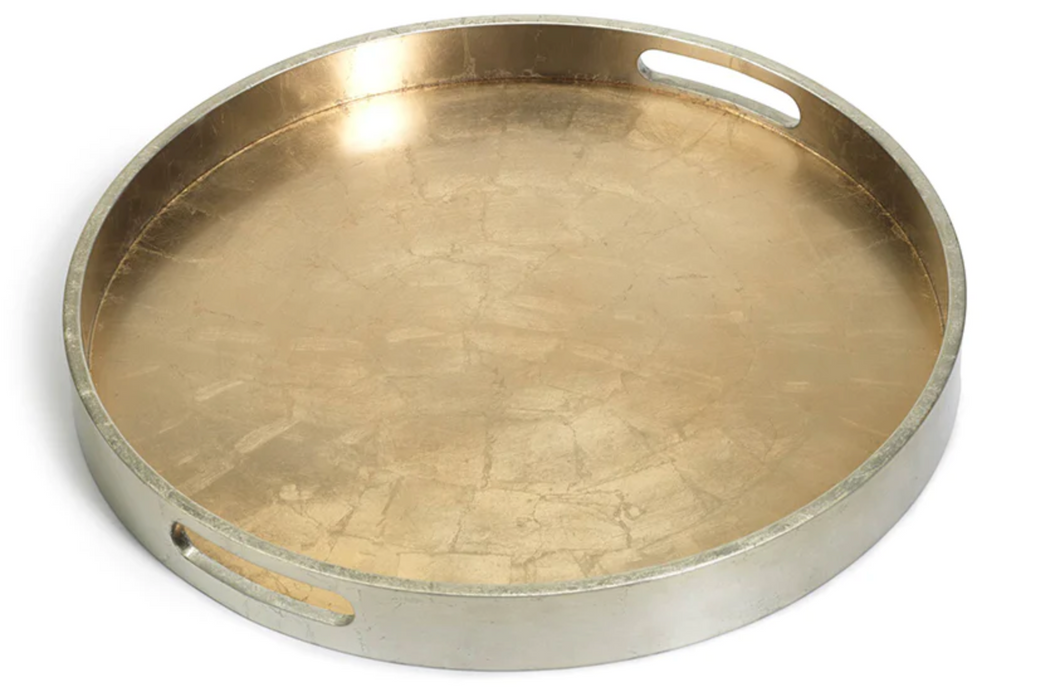 Antique Gold and Silver Serving Tray