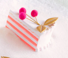 Load image into Gallery viewer, French Cake Slice Ornament 3.75&quot;
