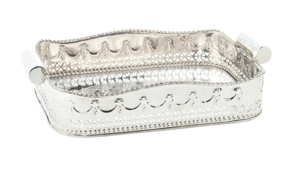 Polished Nickel Embossed Tray