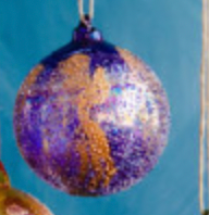 Load image into Gallery viewer, Stubbled Gold Ball Ornament 4&quot;
