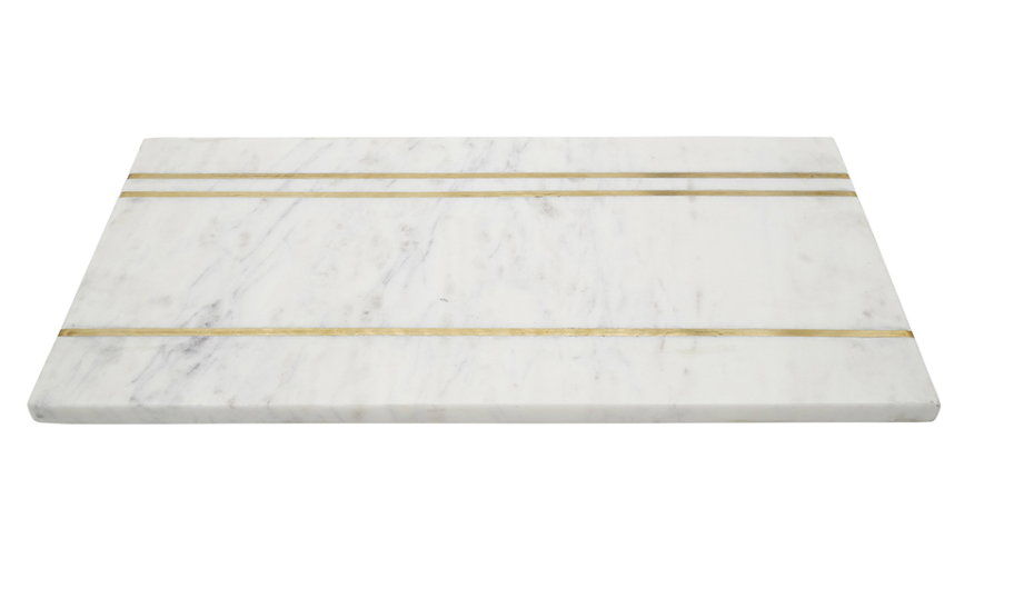 Marble and Brass Cheese Board