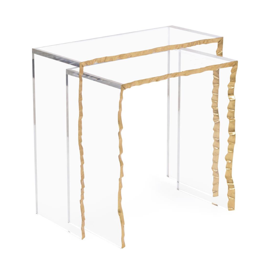 Gold Leaf Edge Nesting Tables 18