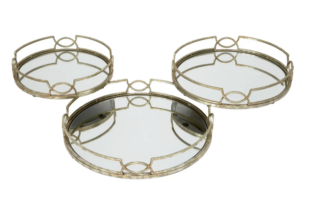 Madeline Small Mirrored Tray- Silver