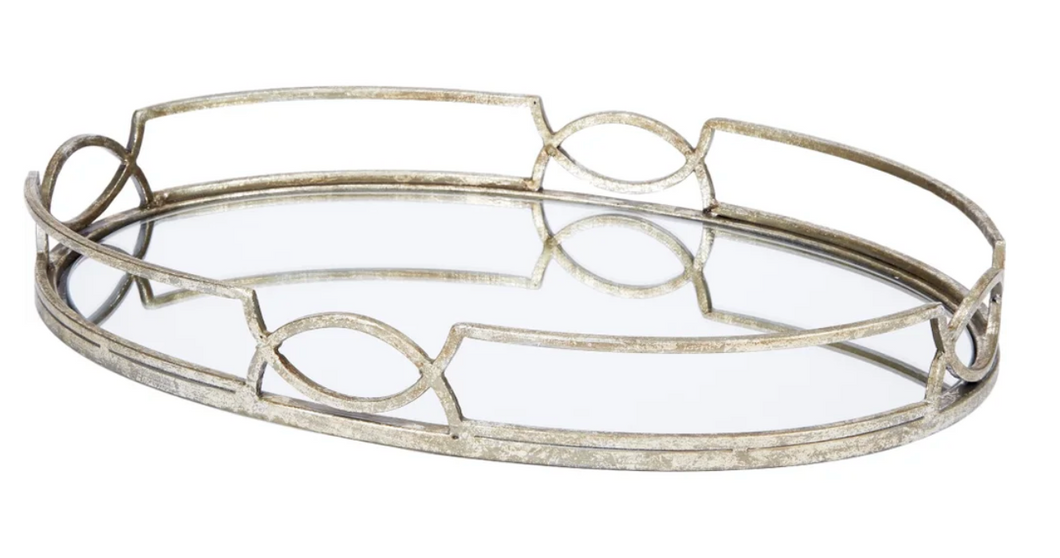 Madeline Oval Mirrored Tray