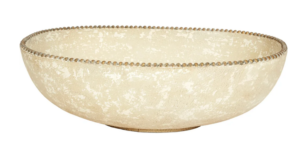 Graham Bowl- French White and Gold