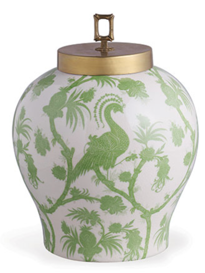 Balinese Peacock Jar- Green