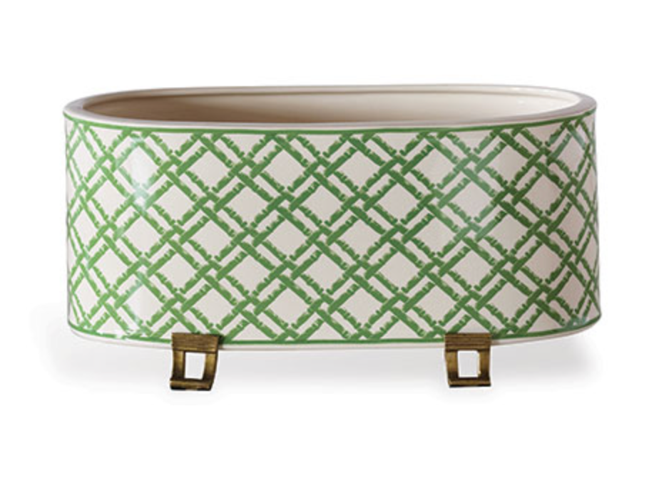 Oval Planter- Bamboo Trellis