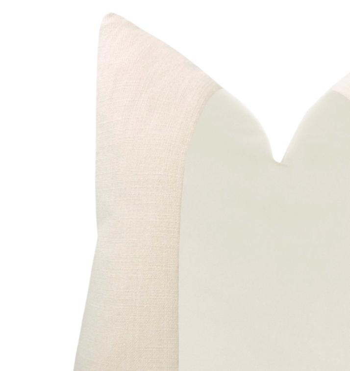 12x18 Studio Velvet Panel Pillow- Alabaster