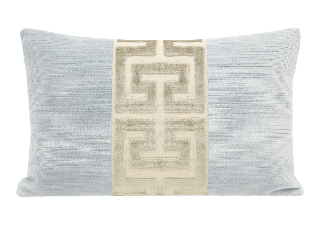 12x18 Lumbar-Mist and Cashmere Greek Trim