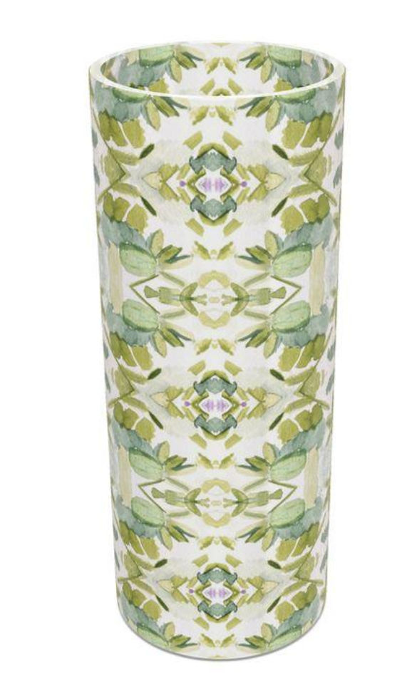 Mouth-blown Hurricane Vase - Wildflowers I