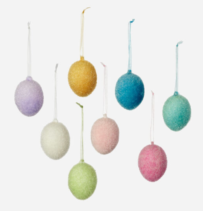 Flocked Egg Ornament- 2.5