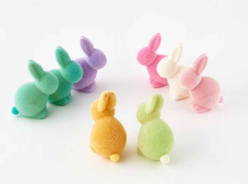Flocked Seated Bunny