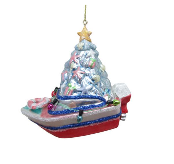 Pink Boat Ornament