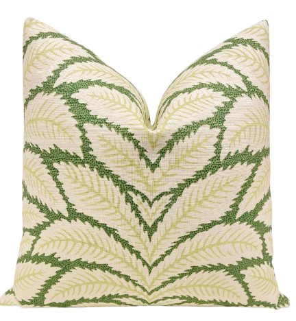 Talavera Linen Pillow, 22x22, Leaf