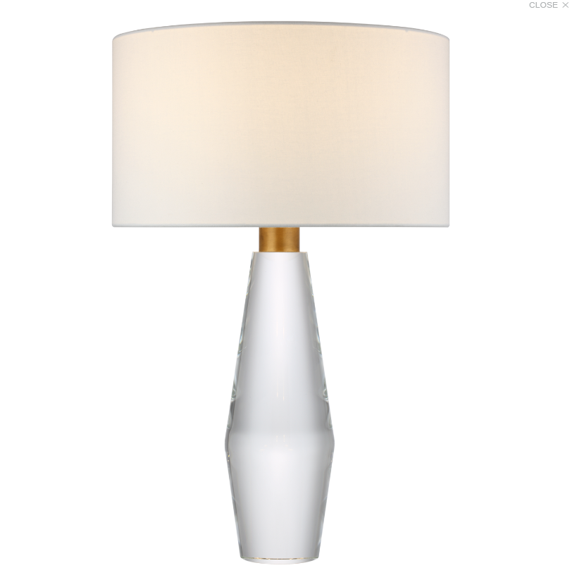 Tendmond Large Table Lamp in Clear Glass with Linen Shade