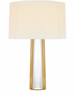 Thoreau Medium Table Lamp in Crystal and Soft Brass, 19.25 x 20 x 12