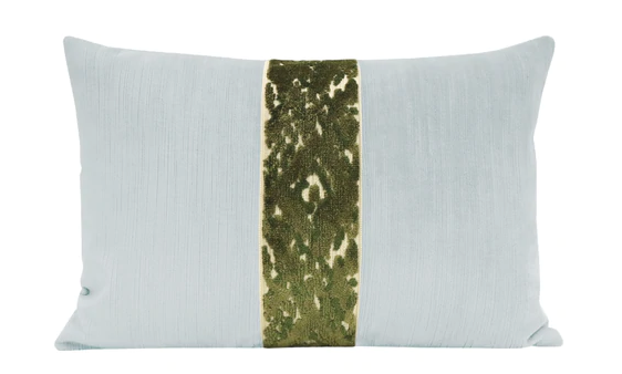 Little Lumbar- Strie Velvet/ Mist + Olive 12x18