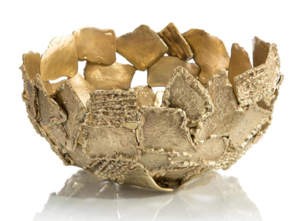 Texture and Shape Brass Wide Bowl