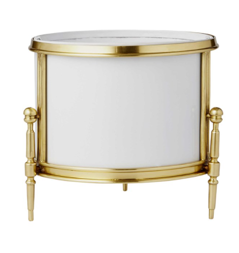 Regent Cachepot - Brass/White