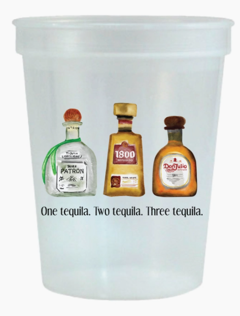 One Tequila, Two Tequila Stadium Cups- Set of 6