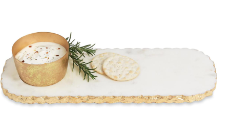 Chipped Marble Dip and Tray Set