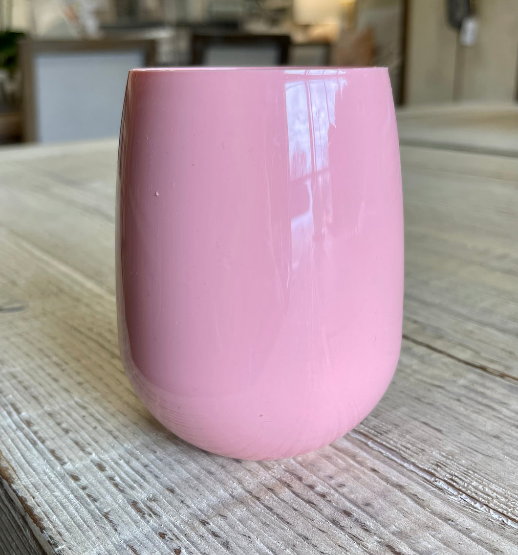 Pink Stemless Acrylic Wine Glass