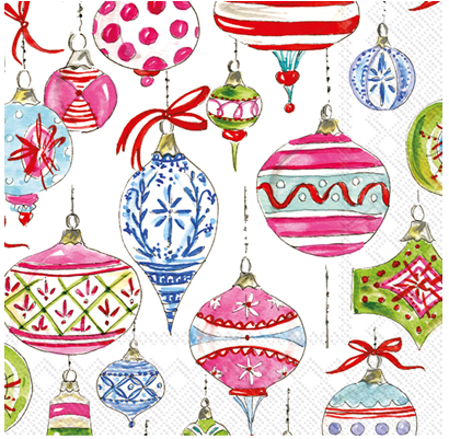 Merry Vintage Ornament- Lunch Napkin