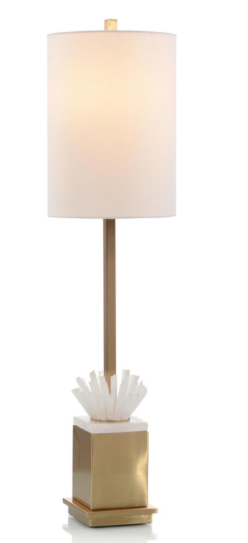 Selenite and Coffee Bronze Buffet Lamp 38.5