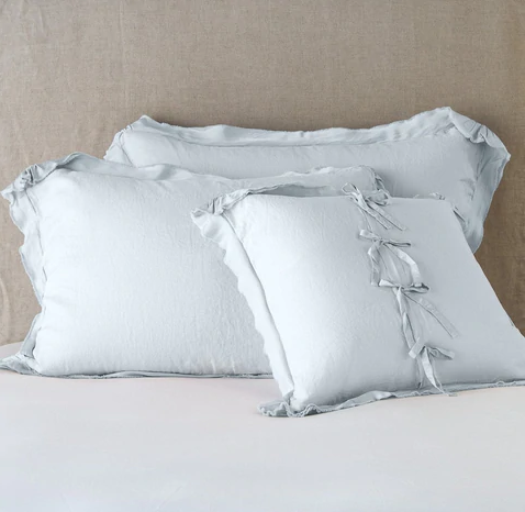 Delphine Deluxe Sham with Satin Raw Edge Flange- Cloud