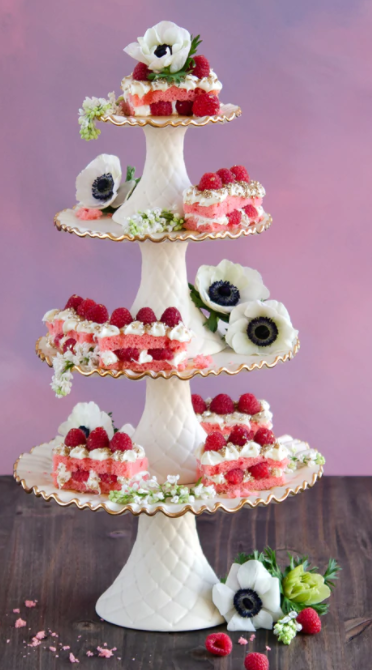 Cream Stackable Cake Plates