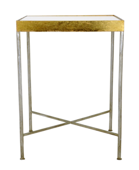 Silver and Gold Square Side Table 19